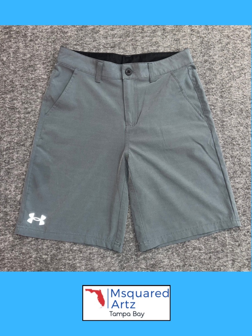 Under Armour Boys Golf Shorts Size 12 Gray Stretch Performance Chino Casual